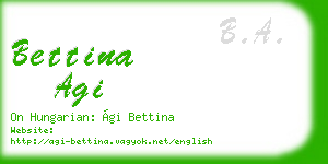bettina agi business card